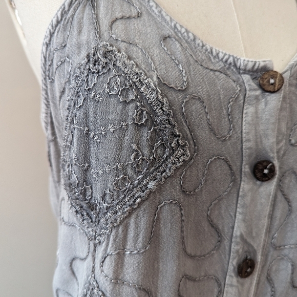 Vintage Boho Hippie Fairy Embroidered Dress Whimsigoth - Picture 5 of 8